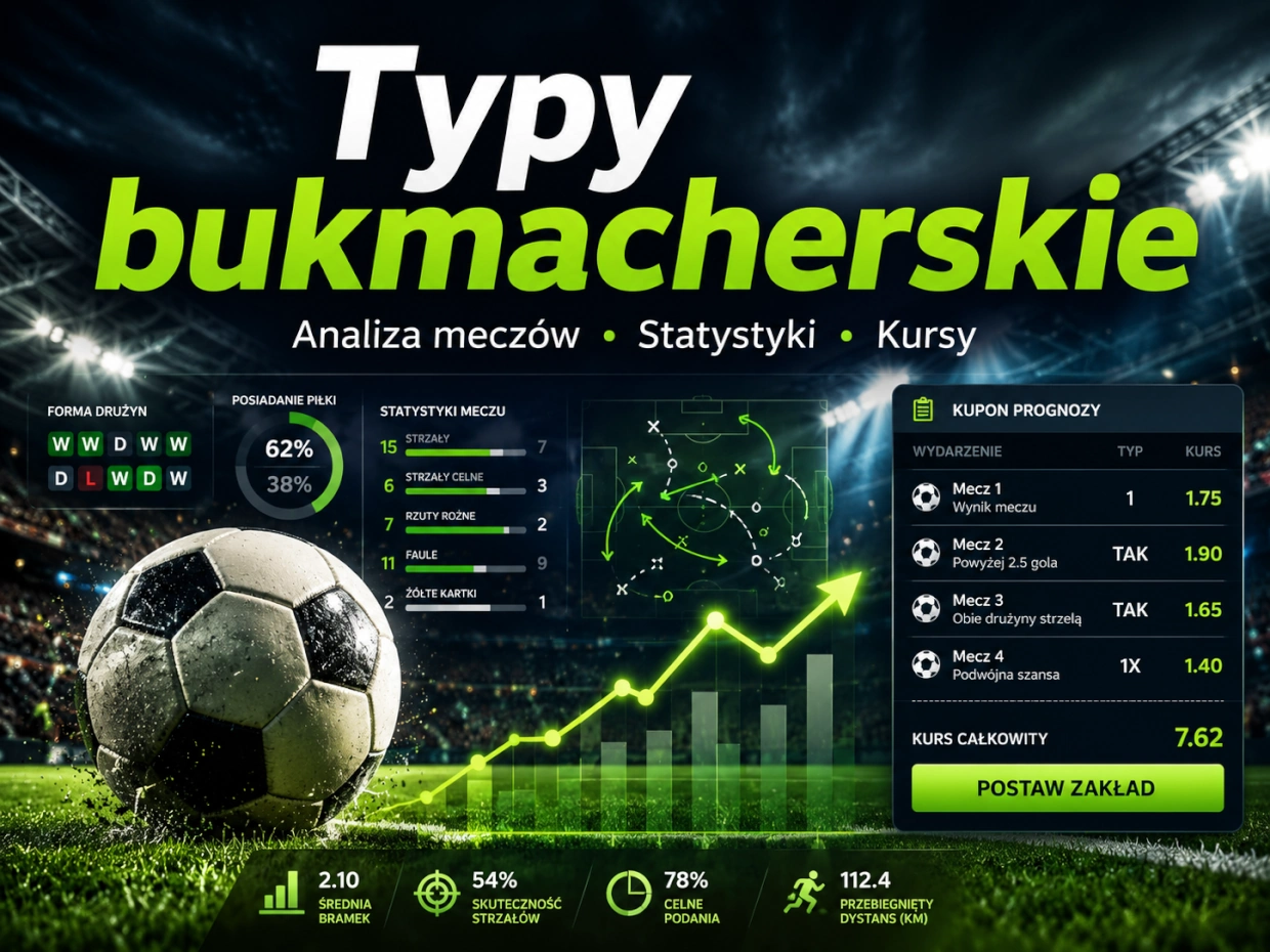 Typy bukmacherskie na dziś – analiza, kursy i piłka nożna